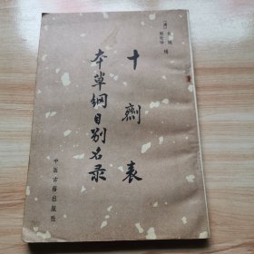 本草纲目别名录十剂表（影印版 首版 1982年 9品）