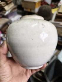 民国白釉小罐，完好