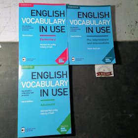 English Vocabulary in Use Elementary Book with Answers and Enhanced eBook：Vocabulary Reference and Practice——Elementary、Pre- intermediate and intermediate、Advanced（3册合售）