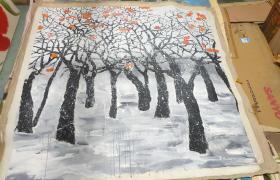 吴健布上油画