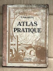 1929年法国阿歇特Librairie Hachette 出版社出版 ：《 Atlas Pratique 世界实用地图 》 ( 稀见硬精装法语原版 看清实物照片和品相描述免售后争议 )
