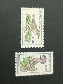 外国邮票 巴西 1968鸟类 鹪鹩 王坝鹟 2全 雕刻版，全新。品相如图，满30包邮。