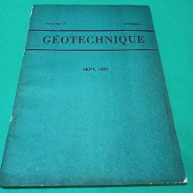 GEOTECHNIQUE 1979年第3期  岩土技术杂志 外文原版期刊