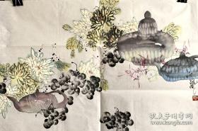 江风国画横幅花鸟人物558