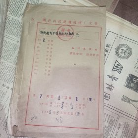 1957 国营青岛纺织机械
关于材料事项等