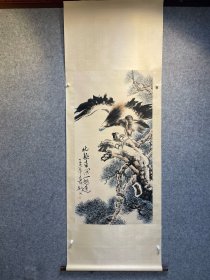 剑父《高瞻远瞩》纸本，画心尺寸68/133cm