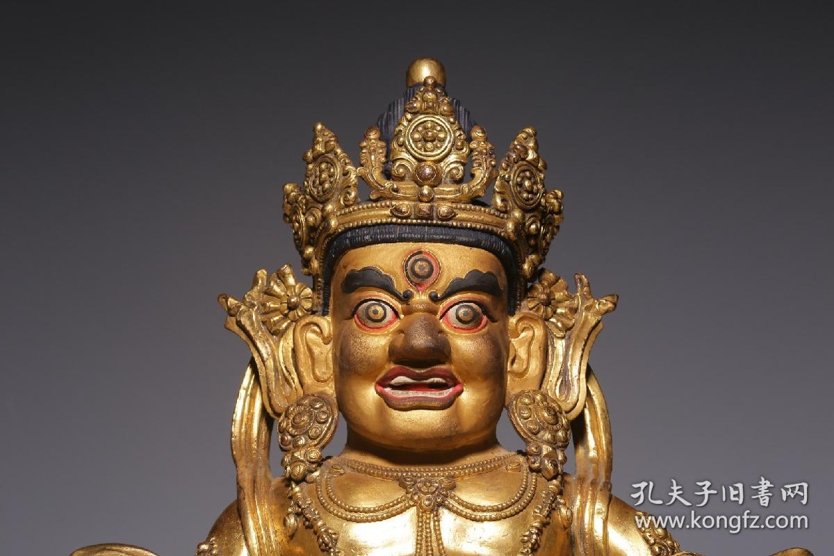 清代，铜鎏金黄财神坐像
高34.5厘米，径22厘米，重8099克