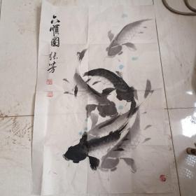 张芳 国画  六顺图