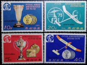 朝鲜1976年飞行比赛邮票4全