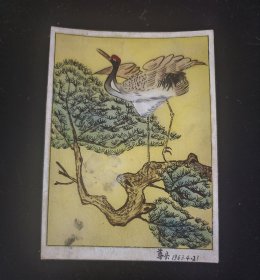 丹顶鹤（3） 華岳63.4.21 【60年代画片、贺卡、明信片】（华岳，原青岛市书法家协会副主席 ？？）