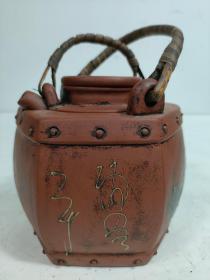 老紫砂壶中壶一套，造型古朴典雅，完整，尺寸如图