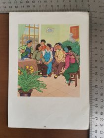 早期宣传画年画画片—胡兰妈妈看女儿（1966年华北区年画版画展览会作品，32开）