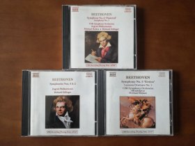 贝多芬：五首交响曲 第一莱奥诺拉序曲 原版CD三张 包邮