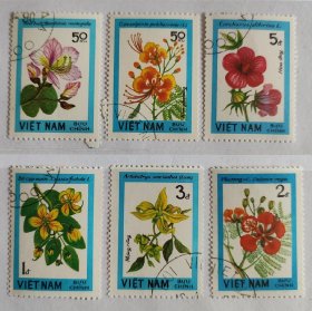 外国邮票～越南盖销邮票《花卉》6全