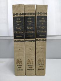 THE POEMS OF Emily Dickinson 哈佛大学出版社权威集注本《艾米莉·狄金森诗集》三卷全, 1977年出版，现货