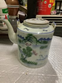 民国山水大茶壶