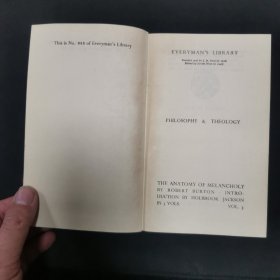 【英文原版书】「Everyman's Library No.886、887、888」THE ANATOMY OF MELANCHOLY VOL.1~3 ROBERT BURTON（ 「人人文库第886-888号」罗伯特·伯顿《忧郁的剖析》全3卷）