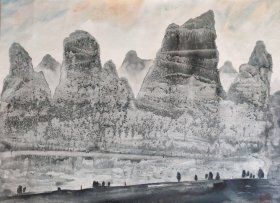 庆龙 水彩画 画片 58x43厘米 顺丰到付