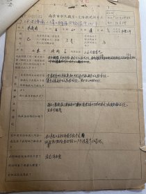 1969年南京市市民职业、生活状况调查表3份（李月楼曾在上海国际戏院北方曲艺团后台工作）
