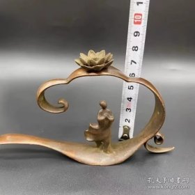 客厅摆件倒流香器纯铜莲花线香铜高档摆件工艺品香插倒流中式摆件