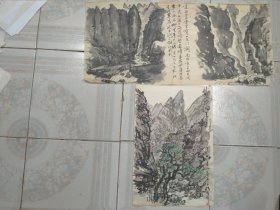 王传莘 （宋庆龄故居副主任，著名工笔画家、曾出版《工笔花鸟画法》旧藏‖ 王传莘“龙门涧”写意，钤印。“京西二百余里有一龙门涧、南北长二十里、涧中流水淙淙、两边峭壁奇峰异石千姿百态，步入谷底仰望青天一线，有一线天之称，此是将军石屹立涧边雄壮威武”（40*26.5cm）（66*30cm）5370