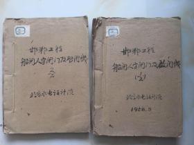 1958年，北京水电设计院，【邯郸工程，船闸人字闸门及启闭机】附图，资料一批。