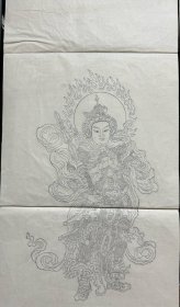 清光绪年间，金陵刻经处刻版画《韦陀菩萨像》，1幅，所塑造形象淳厚威武，刻工细腻精致。为清代原版初刷