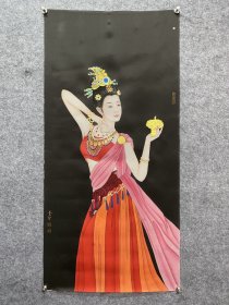 崔景哲绢本 画芯尺寸134×65