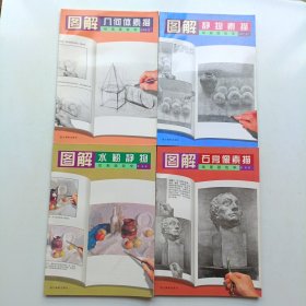 图解石膏像素描 图解水粉静物 图解静物素描 图解几何体素描 四本合售