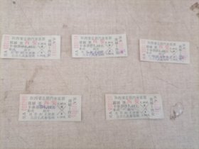 票证：蒲城——西安（1965年车票5张）
