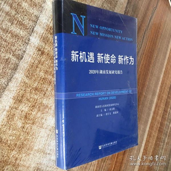 新机遇新使命新作为：2020年湖南发展研究报告