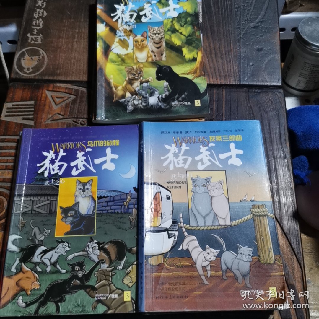 猫武士系列漫画：虎星与莎夏三部曲，乌爪的旅程三部曲，灰条三部曲共9本