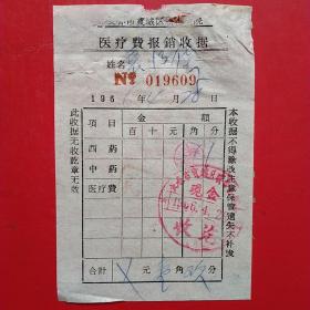 1966年4月28日，药费，长春市宽城区联合卫生院（生日票据，医疗医院类，14-1）