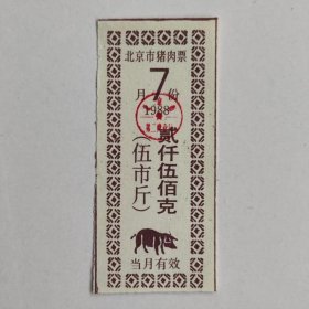 1988年北京市猪肉票