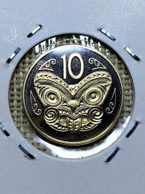 新西兰10分精致铜镍币 毛利人面具 dyz0030