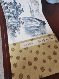 雪坡，上海山水画家册页（十幅书画）书法上款人为上海名家支德裕，品相如图自然旧，画作单幅尺寸为46x32
