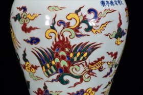明宣德年五彩凤纹梅瓶30*18m