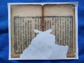 古籍散页【红楼梦】一页 ，编号10 ，破损缺纸比较严重，已经手工托纸。这是一张古籍散页，不是一本书，作品尺寸：24*20厘米。