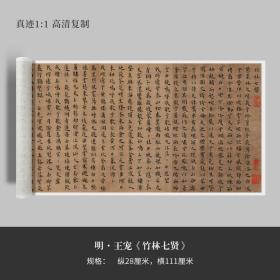 王宠楷书《竹林七贤》高清复制品微喷成人毛笔字帖临摹手裱新品