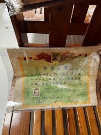 1956年，南汇县祝桥小学毕业证一张。