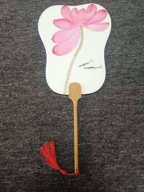 国画精品扇子《荷花》书法《荷香十里》