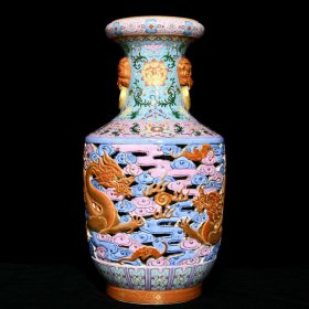 《精品放漏》乾隆兽头瓶——清代瓷器收藏