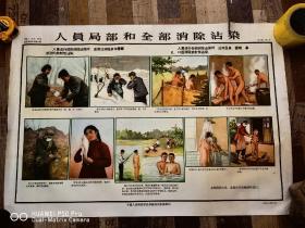 老物件1960年宣传画教学挂图。对开二开包老保真怀旧75✘52厘米