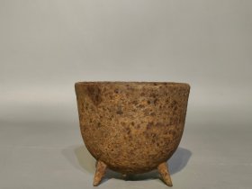 古玩旧藏三足铁香炉