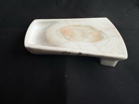 端砚 白端 肇庆七星岩叮咚井白端，日本回流端砚。有使用痕迹。尺寸：17*11*3