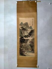 【日本回流】原装旧裱 佚名国画作品《与读画楼》一幅（纸本立轴，尺寸：104.5*42，款识：云堂生）