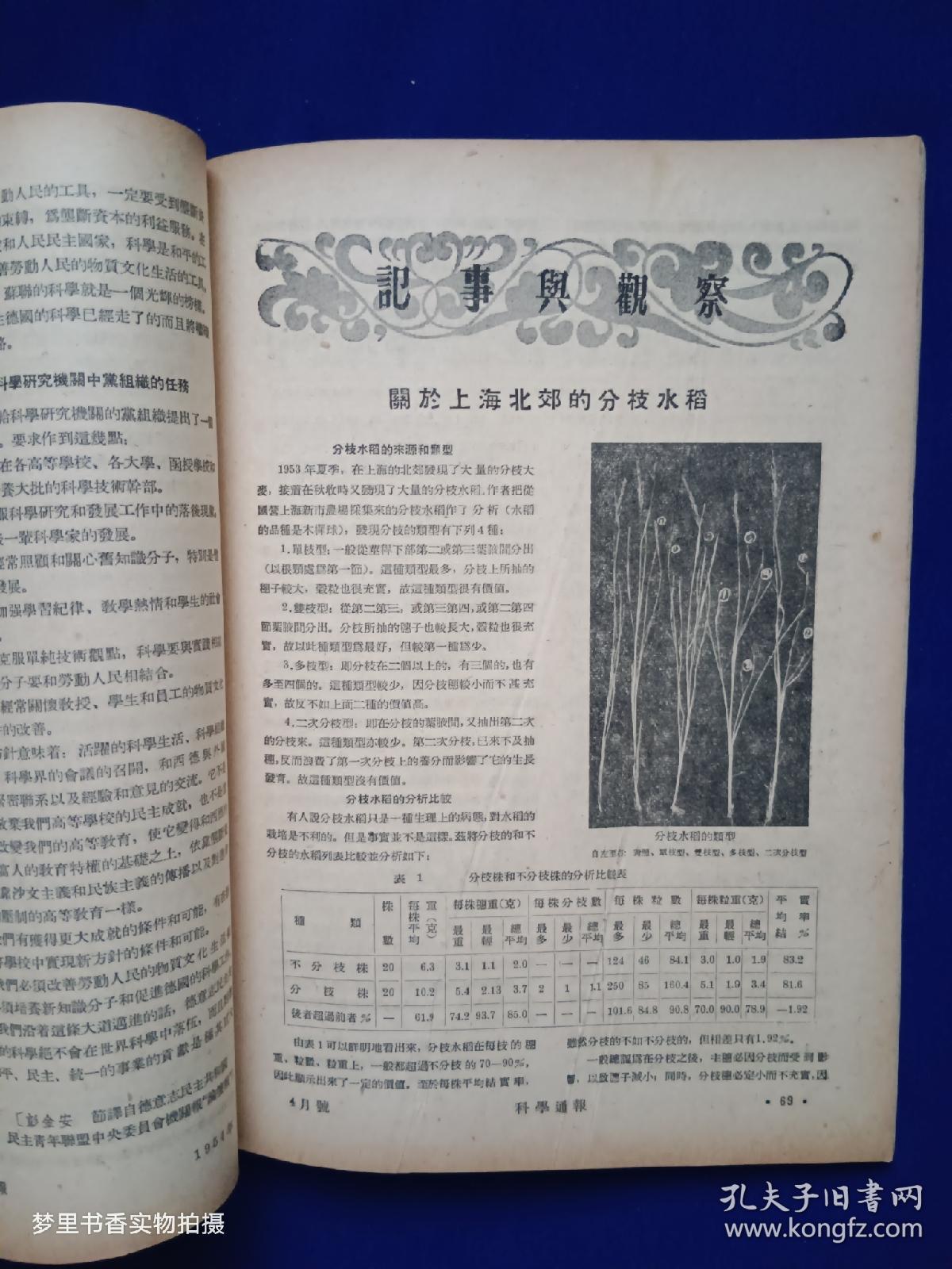 科学通报（1954年4、5月号）馆藏·合订本