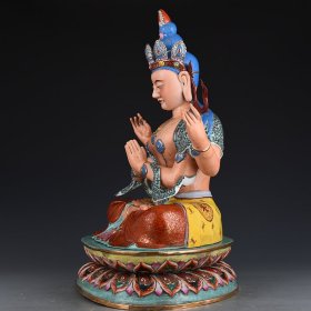 旧藏 清晚期粉彩描金藏佛 50×40厘米