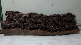 木雕 万马奔腾
