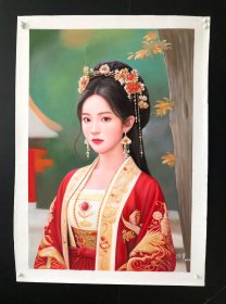 【冷军】人物，纯手绘油画